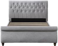Vente-unique Bedframe stof grijs 140 x 190 cm