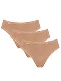 Sloggi 24/7 Cotton Lace Tai C3p Bikini voor dames (3 stuks), Borstel
