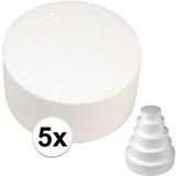 Rayher hobby materialen Rayher Piepschuim vormen schijf - 5x - 30 cm breed en 7 cm hoog - wit