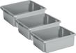 Sunware Opslagbox Nesta - 3x - kunststof - 17L - grijs - 45 x 36 x 14 cm - stapelbaar