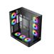 XIGMATEK Pano II E-ATX boîtier moyen tour avec verre trempé incurvé monobloc, 8 ventilateurs ARGB 120 mm et boîtier de télécommande PWM, support GPU vertical inclus (Noir (EN48418))