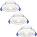 HOFTRONIC Set van 3 Lima LED inbouwspots - 4 Watt 345 Lumen - 6500K daglicht wit - GU10 - Dimbaar - Rond - Kantelbaar - IP65 Waterdicht - Wit