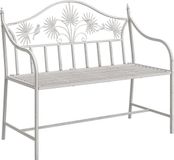 vidaXL Tuinbank Antiek Wit 104 x 52,5 x 89 cm Staal
