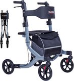 Rovera Mobility Rovera® Rollator Easy PREMIUM – Lichtgewicht en Opvouwbaar – Zachte Brede Rugsteun & Comfortabele Zitting – Incl. Luxe Rollatortas- voor Binnen & Buiten – Grijs