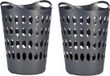 Arte r Panier à linge/panier de rangement flexible - 2x - rond - anthracite - 50 litres