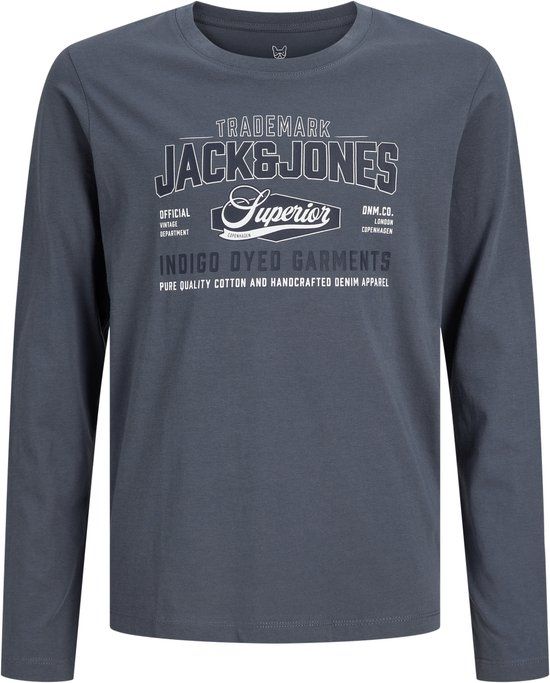 JACK&JONES JUNIOR - JJELOGO TEE LS O-NECK 2 COL AW26 SN JNR Jongens T-shirt