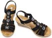Rieker Dames Plateau Sandalen Zwart Maat 39