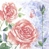 Ihr Lunch servetten Aquarell rose - 33x33 cm