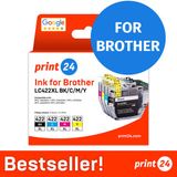 print24 Inktpatronen voor Brother LC422XL, Multipack (BK/C/M/Y), 1 stuk