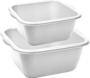 Forte Plastics Afwasbak teil - set van 2 formaten - 10 en 15 liter - grijs - kunststof