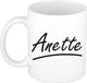 Bellatio Decorations Anette Naam koffiemok - beker - met sierlijke letters - wit