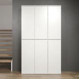 Trendteam Opbergkast - Garderobekast - Multifunctionele kast 6-deurs - Wit 111 x 191 x 34 cm