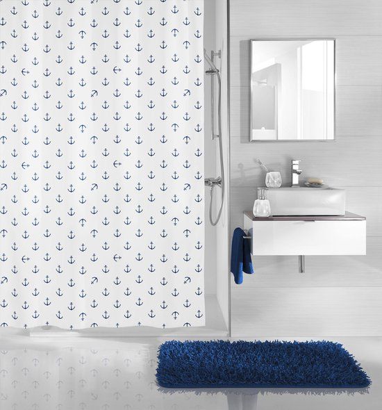 Kleine Wolke Anchor Douchegordijn - 180 x 200 cm - Wit