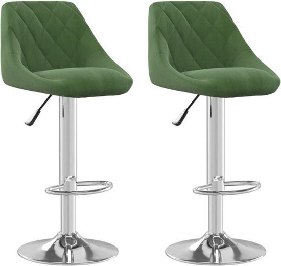 vidaXL Barkrukken - 2 stuks - Fluweel - Donkergroen