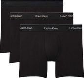 Calvin Klein Boxer Brief 3pk Lv00nb4394 Black W/ Heavenly Iris Logo/black W Mannen Maat - S