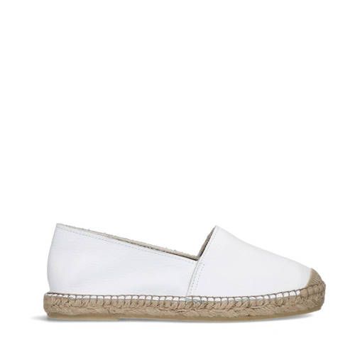 Manfield leren espadrilles wit