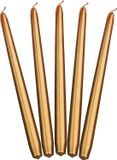 Merkloos Partydeco Dinerkaarsen - licht goud - 10 stuks - 24 cm