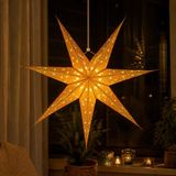 Merkloos / Sans marque Koopman International Verlichte kerstster - goud - 60 cm