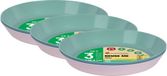 Juypal Hogar Juypal Borden - 12x - pastel tinten - kunststof - D18,5 x H2,5 cm - herbruikbaar - BPA-vrij