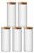 Set de 5 récipients hermétiques en verre avec couvercle en bois, capacité 800 ml