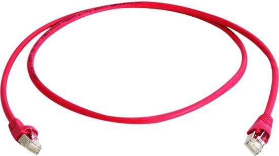 Telegärtner RJ45 (cross) Netwerkkabel Aansluitkabel CAT 6A S/FTP 5.00 m Rood Vlambestendig, Halogeenvrij