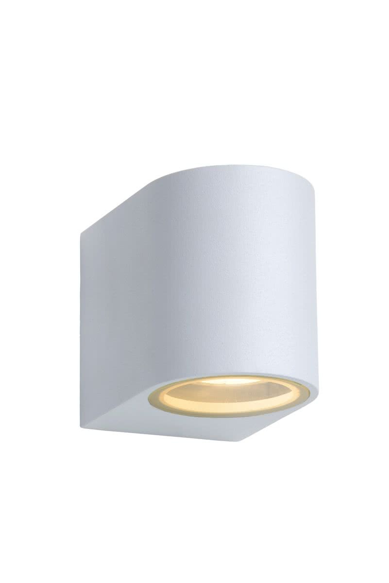 Lucide ZORA-LED - Wandspot Buiten - LED Dimb. - GU10 - 1x5W 3000K - IP44 - Wit