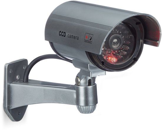 Relaxdays Dummy Beveiligingscamera - Grijs - Met LED - Voor Binnen & Buiten