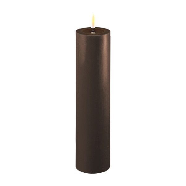 LED Candle 5 x 20 cm | Mocha | 3D Flame | Deluxe HomeArt