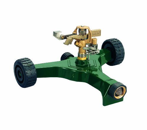 Orbit 56186N Messing Impact Sprinkler op Wielen Base, Groen