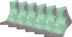 HEAD Wandelsokken All Climates Hiking Quarter - 6 paar - Halfhoge Hiking Sokken - Licht Groen - Maat 43/46