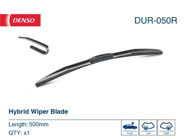 DensoISUZU DENSO hybride wisserblad DUR-050R (500 mm, voor rechtsgestuurd): Stille, duurzame wisser met aerodynamisch ontwerp en gecoat stalen frame. OEM-kwaliteit, brede compatibiliteit.