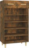 vidaXL Schoenenkast 60x35x105 cm bewerkt hout gerookt eikenkleurig