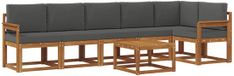 vidaXL - Salon d'angle - 6 places assises - Naturel et anthracite