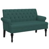 vidaXL Bankje met rugleuning 120x62x75,5 cm stof donkergroen