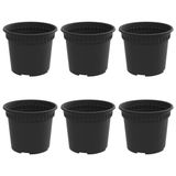 vidaXL Ronde Bloempot - 6 stuks - Zwart - Ø 12,5 x 10 cm - Kunststof