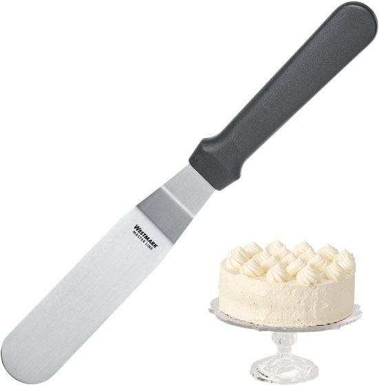 Westmark Professioneel paletmes, gebogen, flexibel, lemmet: 3 x 10 cm, lengte: 25 cm, roestvrij staal/kunststof, Master Line, zwart/zilver, 31252270