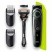 Braun Beard Trimmer 3 BT3341, baardtrimmer voor mannen, gezichtshaar, gezichtshaar, betrouwbare mesjes, 39 lengte-instellingen, zwart/groen