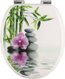 Dripio Antibacterieel toiletbril – hygiënisch en elegant – automatische zitting – bloemen- en steenmotieven – 43,8 x 37,8 cm