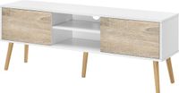 en.casa TV meubel Eskilstuna tv kast 120x29,5x46,5 cm wit en eikenkleurig