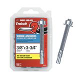 Rode kop 3/8 inch x 3-3/4 inch wiganker 15CT