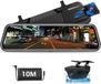 Jansite Rétroviseur de voiture avec caméra de recul - 10 pouces - Dashcam - Full HD - 1080p - Vision nocturne
