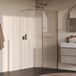 Brauer Oblivion Flow inloopdouche helder ribbelglas 90x200cm met zijwand 30cm incl. glascoating PVD koper geborsteld