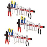 Bakaji Set van 3 magneetstrips, gereedschapshouder, magnetisch, voor aan de muur, voor gereedschap en messen, inclusief montageset (3 x 46 cm)
