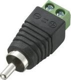 TRU COMPONENTS 735875 Cinch-connector Stekker, recht Aantal polen: 2 Zwart 1 stuk(s)
