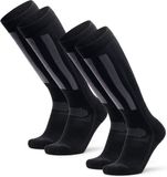 DANISH ENDURANCE Skisokken - Merino Wol - Zwart/Donkergrijs - Maat 43-47 - 2-pack