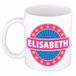 Bellatio Decorations - Elisabeth voornaam - koffiemok - beker - wit/roze - 300 ml - Cadeau - Dames - Collega - Moederdag - Verjaardag