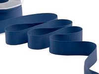 Furlanis - Decoratieve gros grain, band caneté, Italiaanse stof - donkerblauw, 30 mm x 20 m