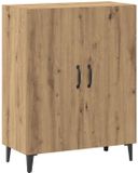 vidaXL Dressoir - 70x34x90 cm - Bewerkt Hout - Artisanaal Eikenkleur