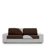 Eysa Bi-elastische bankovertrek voor zitting en rugleuning, maat M, bruin, design Harlem