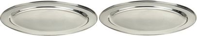 Koopman International RVS plat de service/barbecue - 2x - 45 x 29 cm - Argent
